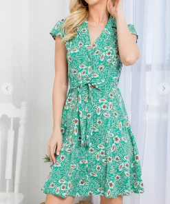 LA SOUL Printed Dresses Love At First Sight Medium Sea Green Floral Dress