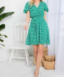 LA SOUL Printed Dresses Find An Excuse Sea Green Dress