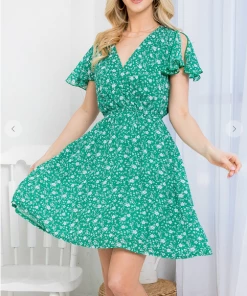 LA SOUL Printed Dresses Find An Excuse Sea Green Dress