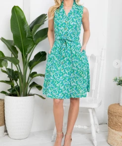 LA SOUL Cute As A Button Sea Green Dress