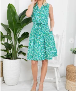 LA SOUL Cute As A Button Sea Green Dress