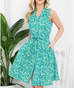 LA SOUL Cute As A Button Sea Green Dress