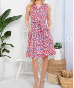 LA SOUL Cute As A Button Tomato Dress