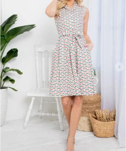 LA SOUL Cute As A Button White Dress