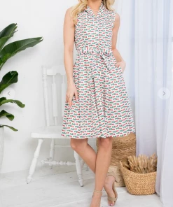 LA SOUL Cute As A Button White Dress