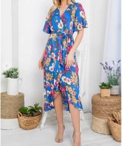 LA SOUL Printed Dresses Day Dreaming Blue Floral Dress