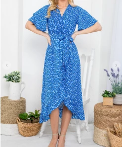 LA SOUL Printed Dresses Day Dreaming Dodger Blue Floral Dress