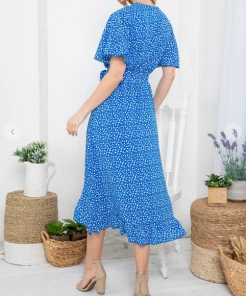 LA SOUL Printed Dresses Day Dreaming Dodger Blue Floral Dress