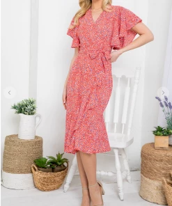 LA SOUL Day Dreaming Tomato Floral Dress