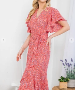 LA SOUL Day Dreaming Tomato Floral Dress