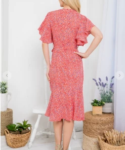 LA SOUL Day Dreaming Tomato Floral Dress