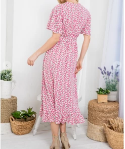 LA SOUL Printed Dresses Day Dreaming Hot Pink Floral Dress