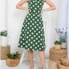 LA SOUL Marvelous Mary Green Polka Dot Dres Printed Dresses