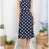 LA SOUL Marvelous Mary Midnight Blue Polka Dot Dres