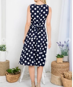 LA SOUL Marvelous Mary Midnight Blue Polka Dot Dres