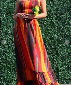 Dress Day Crazy For You Smocked Stripe Maxi Dress Maxi Dresses & Jumpsuits