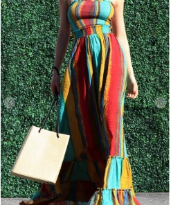 LA SOUL Maxi Dresses & Jumpsuits Crazy For You Smocked Stripe Maxi Dress