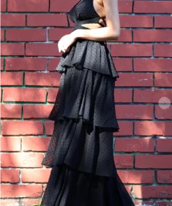 Dress Day V Neck Ruffle Dress Maxi Dresses & Jumpsuits