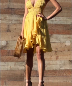 Dress Day The Angelica Mini Lace Ruffle Dress