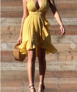 Dress Day The Angelica Mini Lace Ruffle Dress