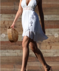 Dress Day The Angelica Mini Lace Ruffle Dress