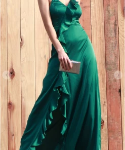 Dress Day Satin Series Slit Dress Maxi Dresses & Jumpsuits