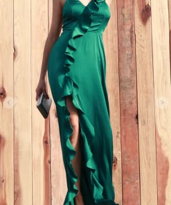 Dress Day Satin Series Slit Dress Maxi Dresses & Jumpsuits