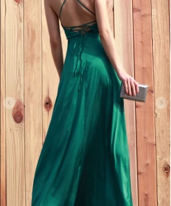 Dress Day Satin Series Slit Dress Maxi Dresses & Jumpsuits