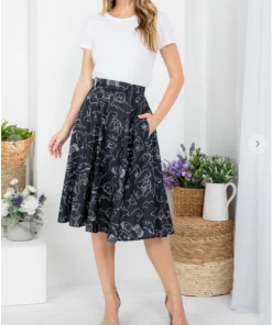 LA SOUL Black & White Pup Print Skirt Mini Skirts & Mid Length Skirt