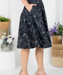 LA SOUL Black & White Pup Print Skirt Mini Skirts & Mid Length Skirt