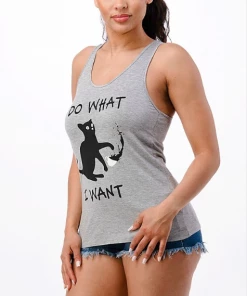 BEAR DANCE I Do What I Want Tank Top Grey