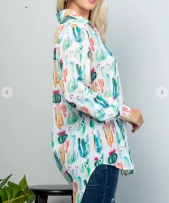 La Soul Cactus Craze Button Down Top