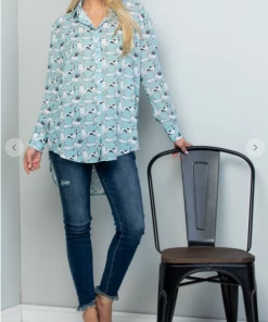 La Soul Long Sleeve Top Dog Gone Good Time Button Down Top