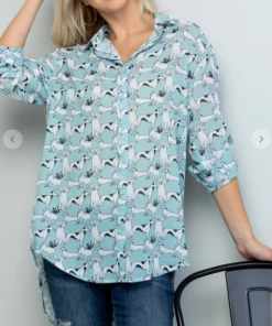 La Soul Long Sleeve Top Dog Gone Good Time Button Down Top