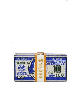 Icco Accessories Rhinestone Stash Of Cash Dollar Bill Clutch