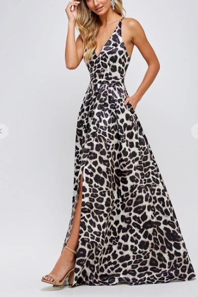 Maniju So Fierce Leopard Maxi Dress Tan Maxi Dresses & Jumpsuits 4 Maniju So Fierce Leopard Maxi Dress Tan Maxi Dresses & Jumpsuits