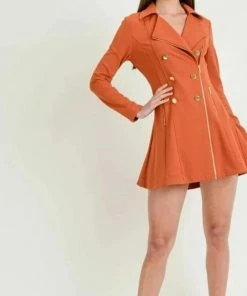 Love Tree Take On New York Trech Coat Rust