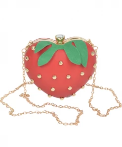 H&D Strawberry Studded Clutch Purses