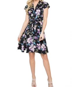 LA SOUL Black Orchid Dress Printed Dresses