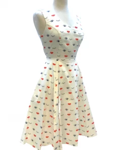 IXIA2 Pin Up Dresses Claire Lips And Lashes Dress