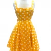 IXIA2 Mellow Yellow Big Polka Dot Dress Pin Up Dresses
