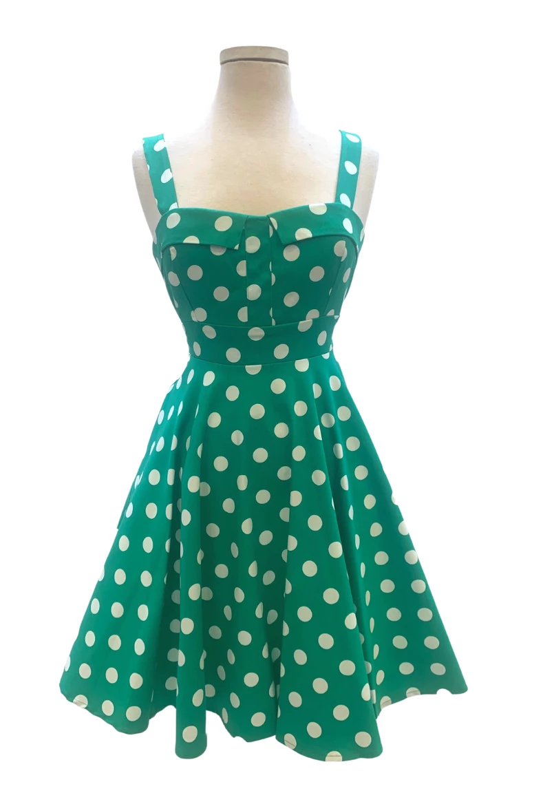 IXIA2 Sea Green Big Polka Dot Dress 3 IXIA2 Sea Green Big Polka Dot Dress
