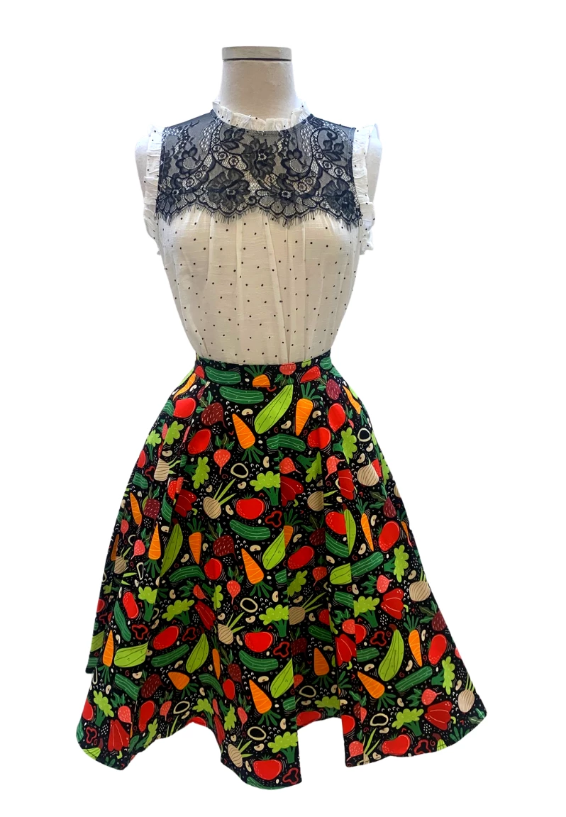 IXIA2 Fashion Frenzy Veggie Party Midi Skirt Mini Skirts & Mid Length Skirt 3 IXIA2 Fashion Frenzy Veggie Party Midi Skirt Mini Skirts & Mid Length Skirt