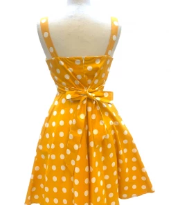 IXIA2 Mellow Yellow Big Polka Dot Dress Pin Up Dresses