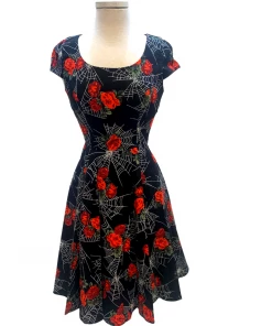 IXIA2 Pin Up Dresses Spider Web And Roses