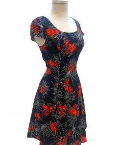 IXIA2 Pin Up Dresses Spider Web And Roses