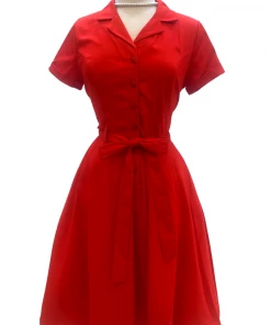 IXIA2 Pin Up Dresses It's A Wrap Missy Red Shirt Dress