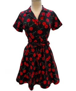 IXIA2 It's A Wrap Cherry Shirt Dress