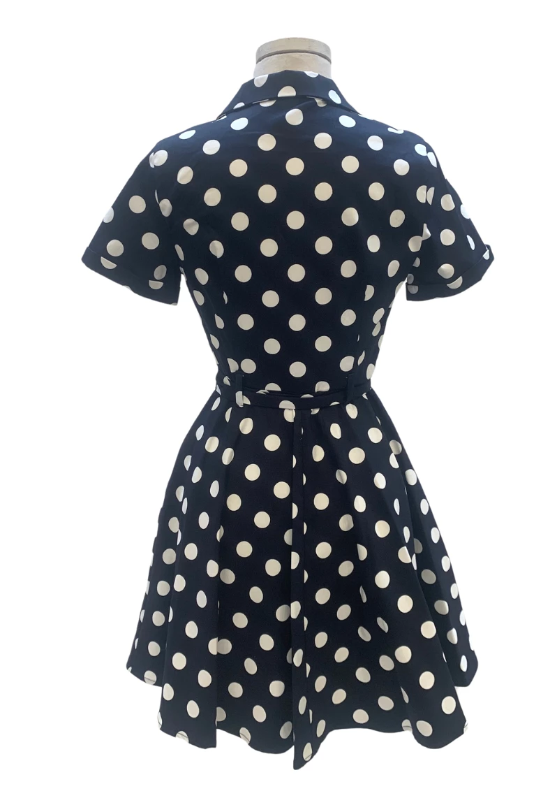 IXIA2 Pin Up Dresses A Wrap Navy Polka Dot Collar Dress 5 IXIA2 Pin Up Dresses A Wrap Navy Polka Dot Collar Dress