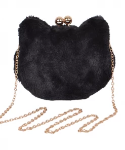 H&D Faux Fur Cat Clutch Purse
